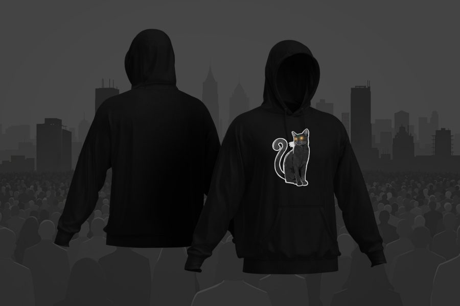 Dreizehn - Die Katze Hoodie – Schwarz