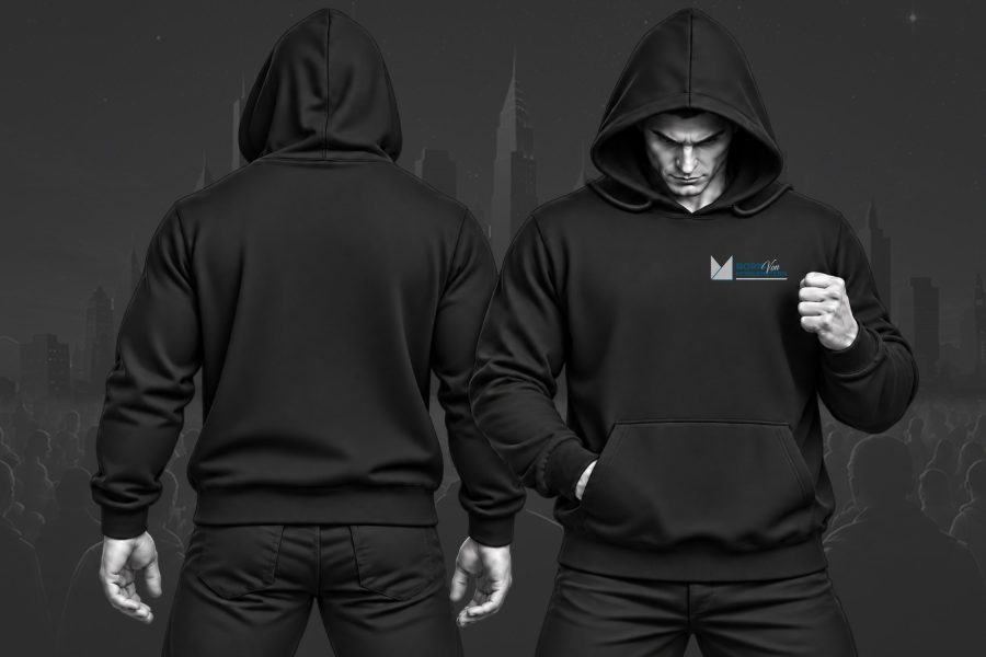 BorisvM - Podcast Brustlogo Hoodie – Schwarz